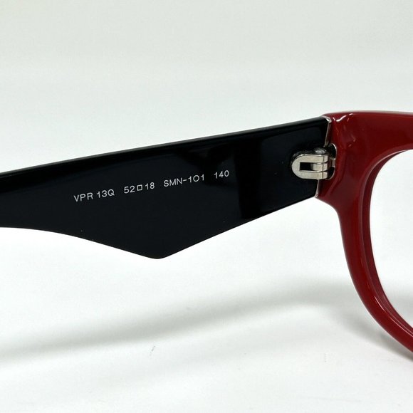 PRADA VPR13Q Eyeglasses in color SMN 1O1 Eyeglasses Frames Italy Red Black 52 mm - Picture 7 of 14